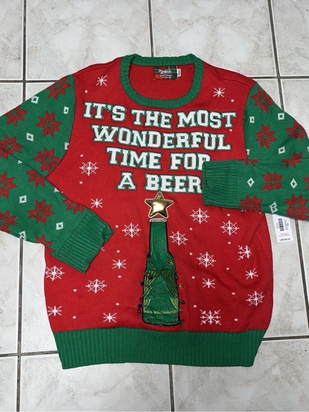 Spencers Workshop Light Up Christmas Sweater Size Adult Medium New With Tags